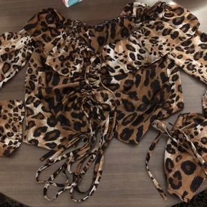 Nasty Gal leopard blouse